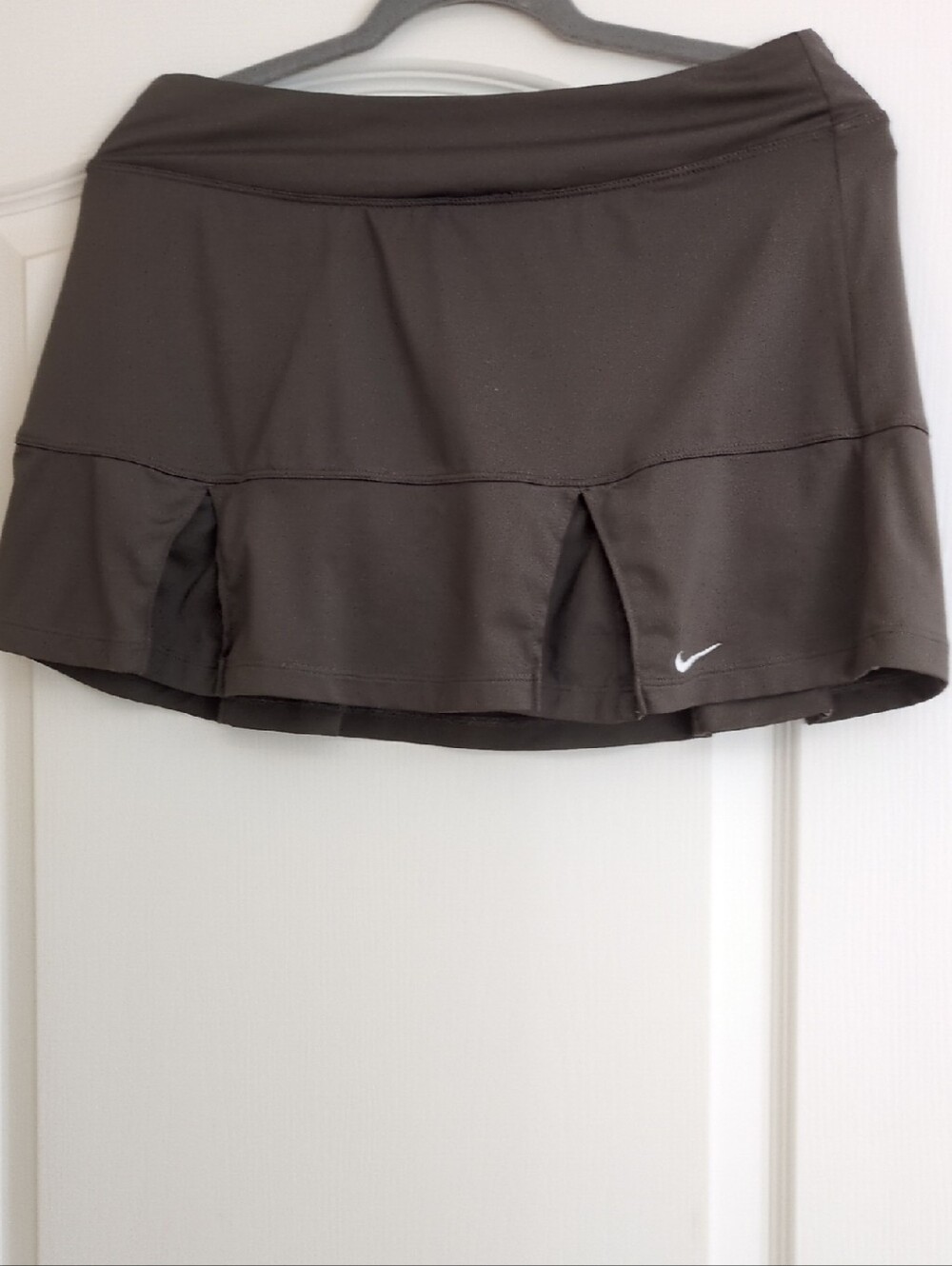 Nike Chocolate Brown Athletic Skort with White Swoosh